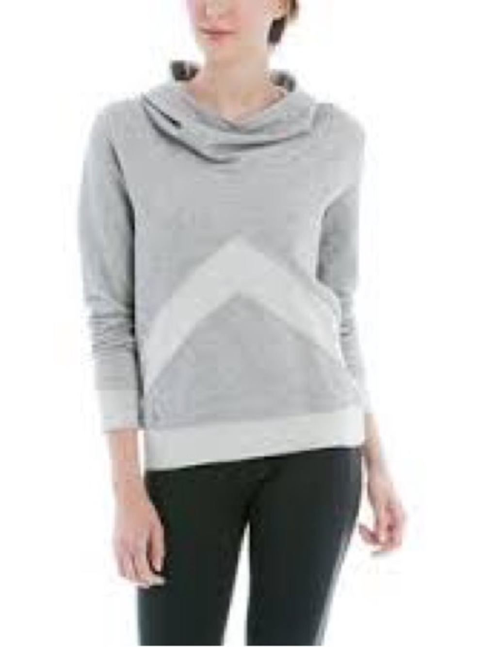 Lole Frances Pullover Cowl Neck Hoodie with Chevron Detail- L